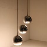 Set of 3 original Louis Poulsen / Verner Panton “Topan” pendant lamps / mid-century Danish modern design / 1960s / 1970s