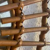 Vintage mirror 1960 rattan wicker sun - 55 cm