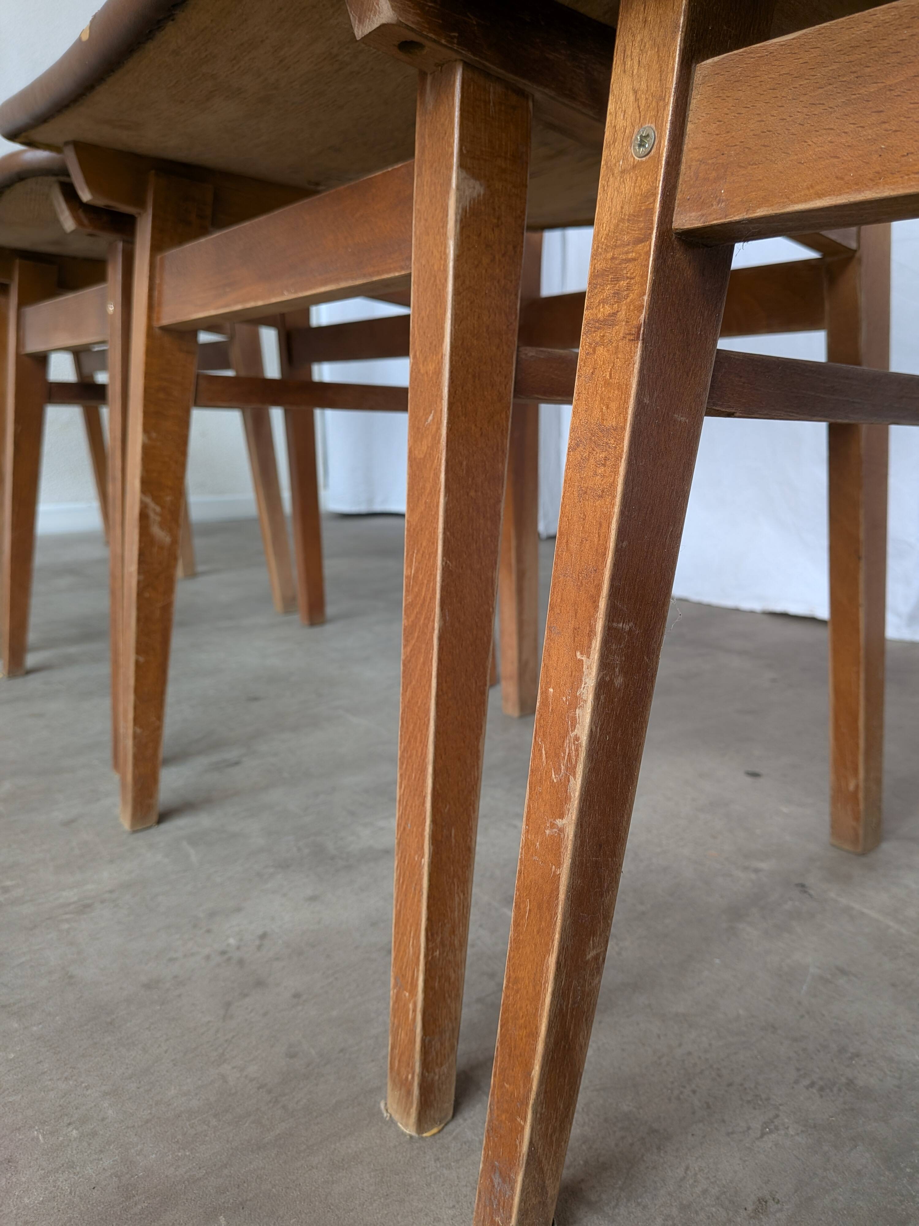Vintage STOL Kamnik Dining Chair: 1970s Yugoslavian Mid-Century Leather Bis