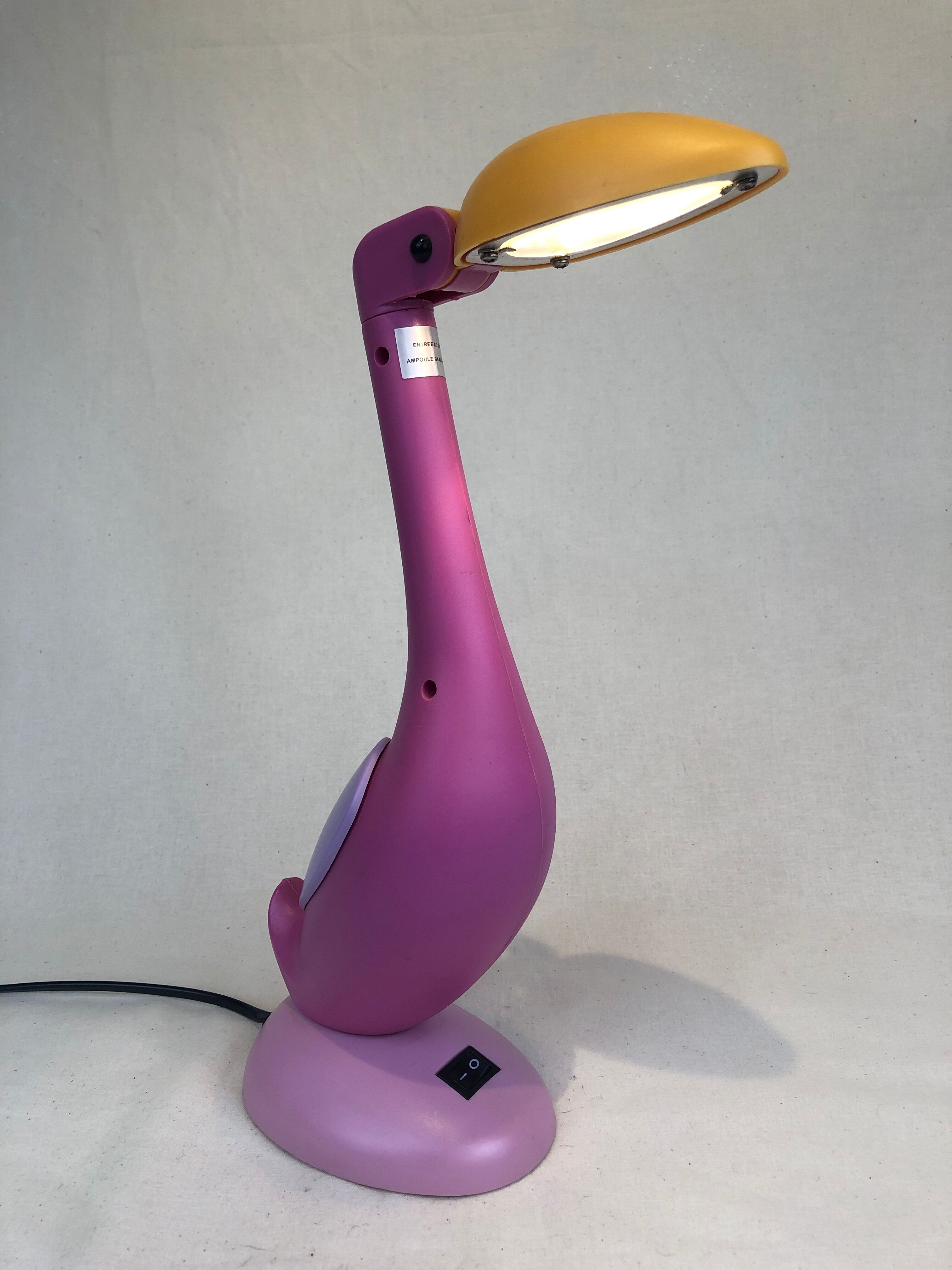 Vintage toucan / flamingo lamp