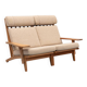 GE-375/2 Two-seater Sofa by Hans Wegner for Getama