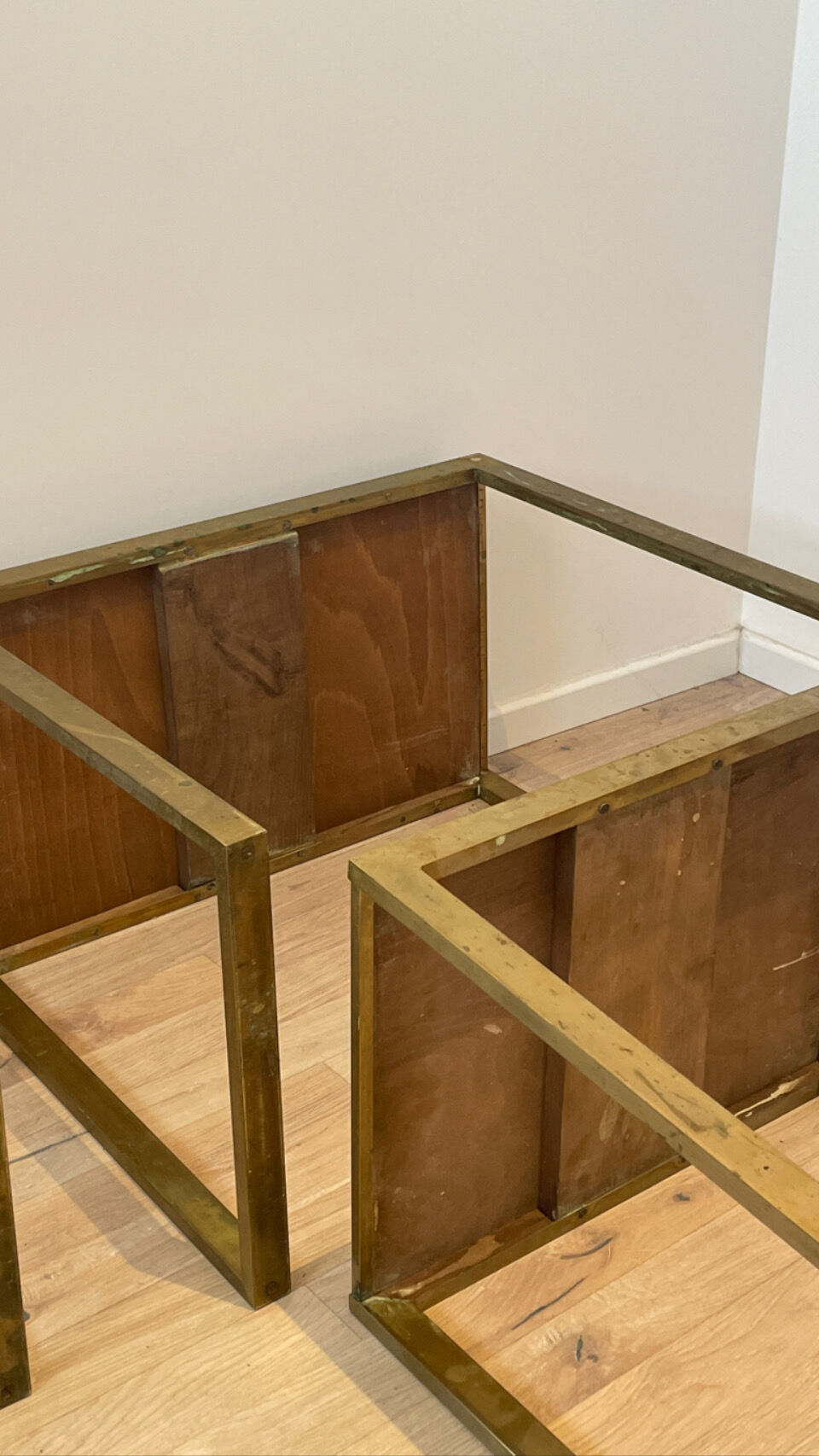 3 nesting tables art deco gilded Jacques Adnet