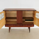 Vintage sideboard, high board, teak, 60's