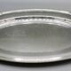 Very beautiful oval flat serving platter in silvered metal gallia coqui decoration