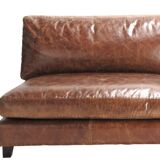 Canapé scandinave vintage en cuir