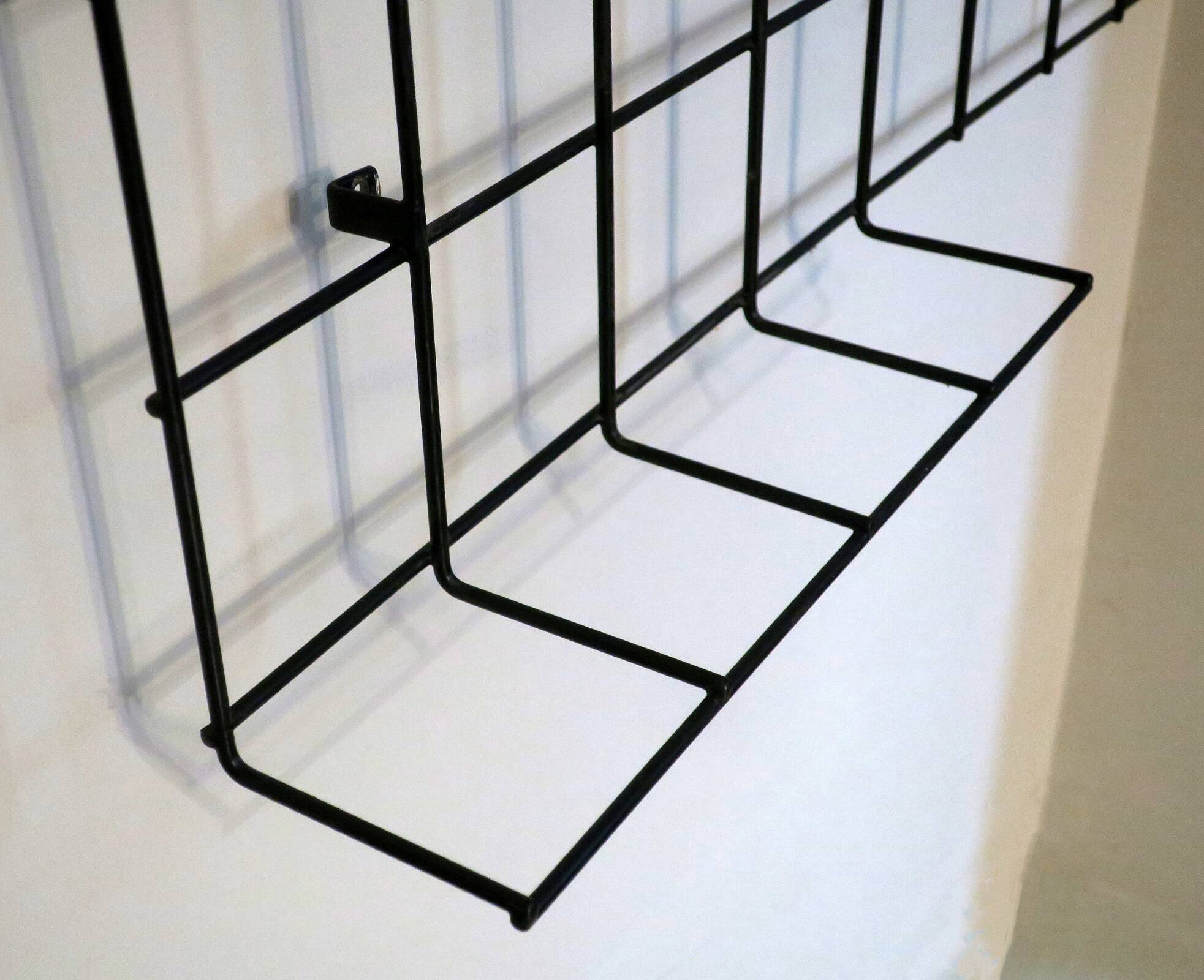 String metal wall mount coat, hat and umbrella rack, 1960s