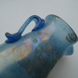 Vase with handle and spout Scavo Seguso Vetri d'Arte iridescent glass Murano 1950