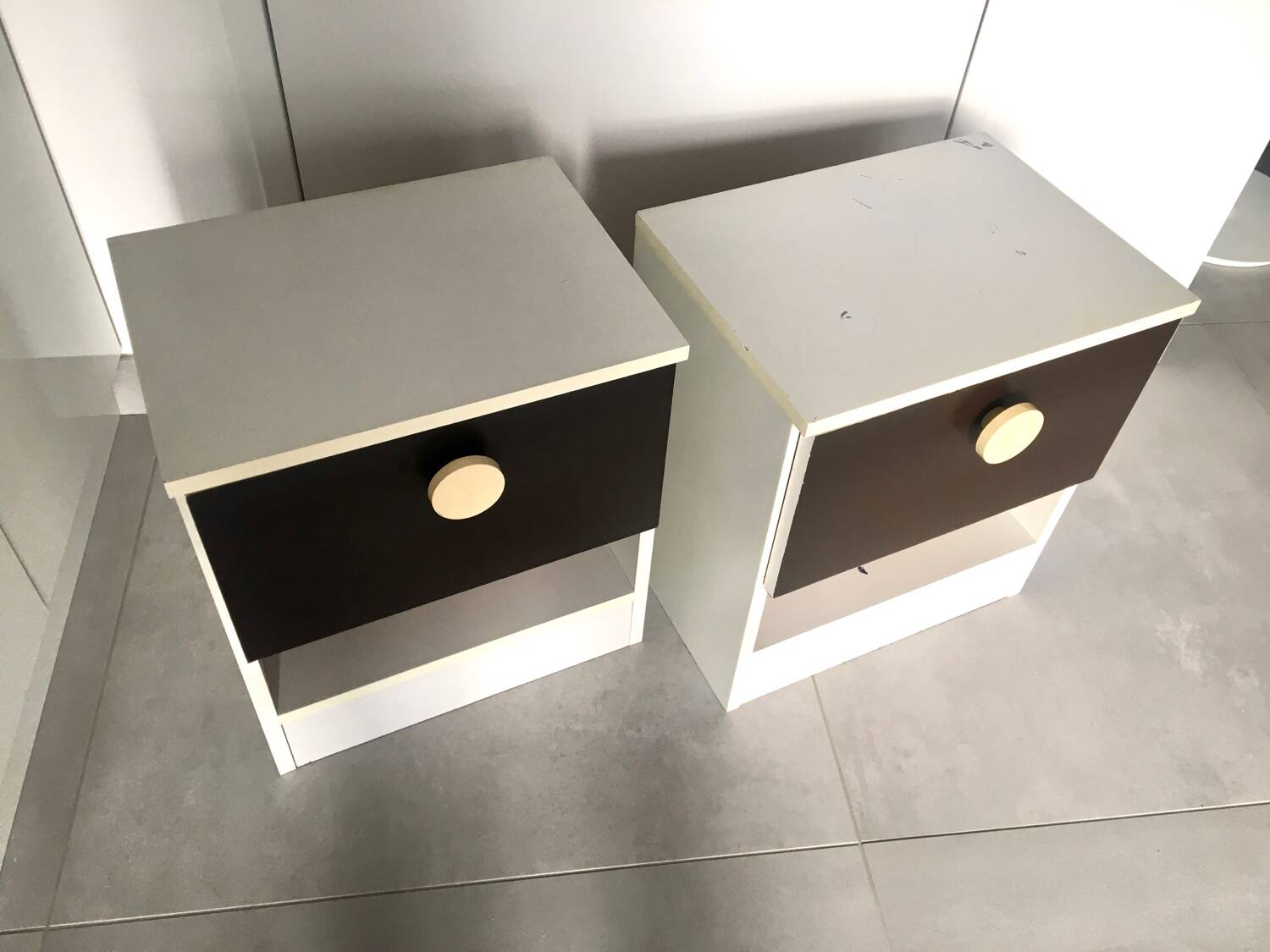 Pair of Prisunic bedside tables 1970
