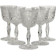 Hand-blown and hand-cut crystal wine glass, Josair, 1960