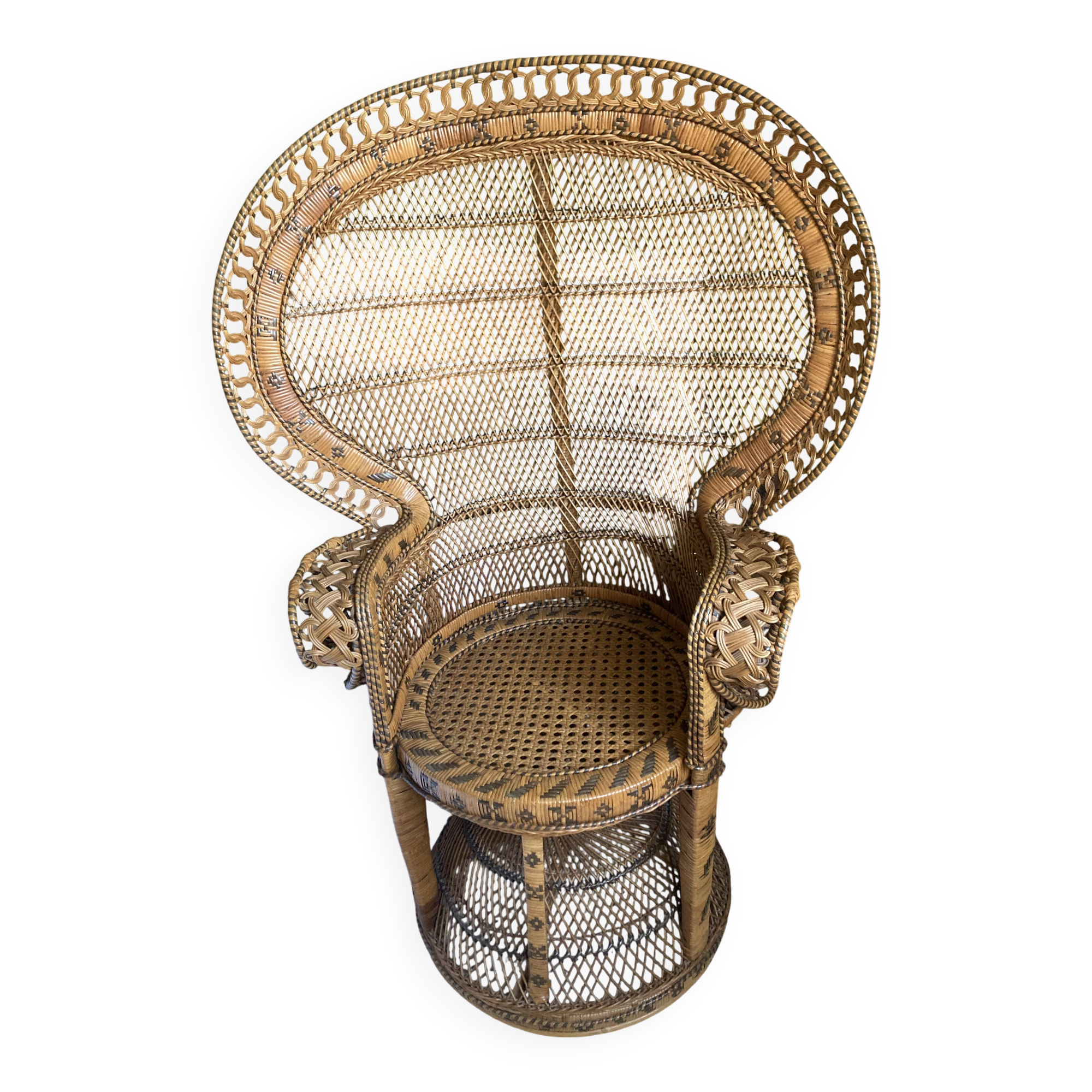 Vintage Emmanuelle rattan armchair