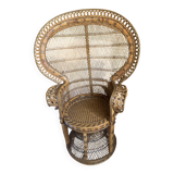 Vintage emmanuelle rattan armchair