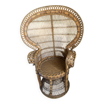 Fauteuil vintage emmanuelle en rotin