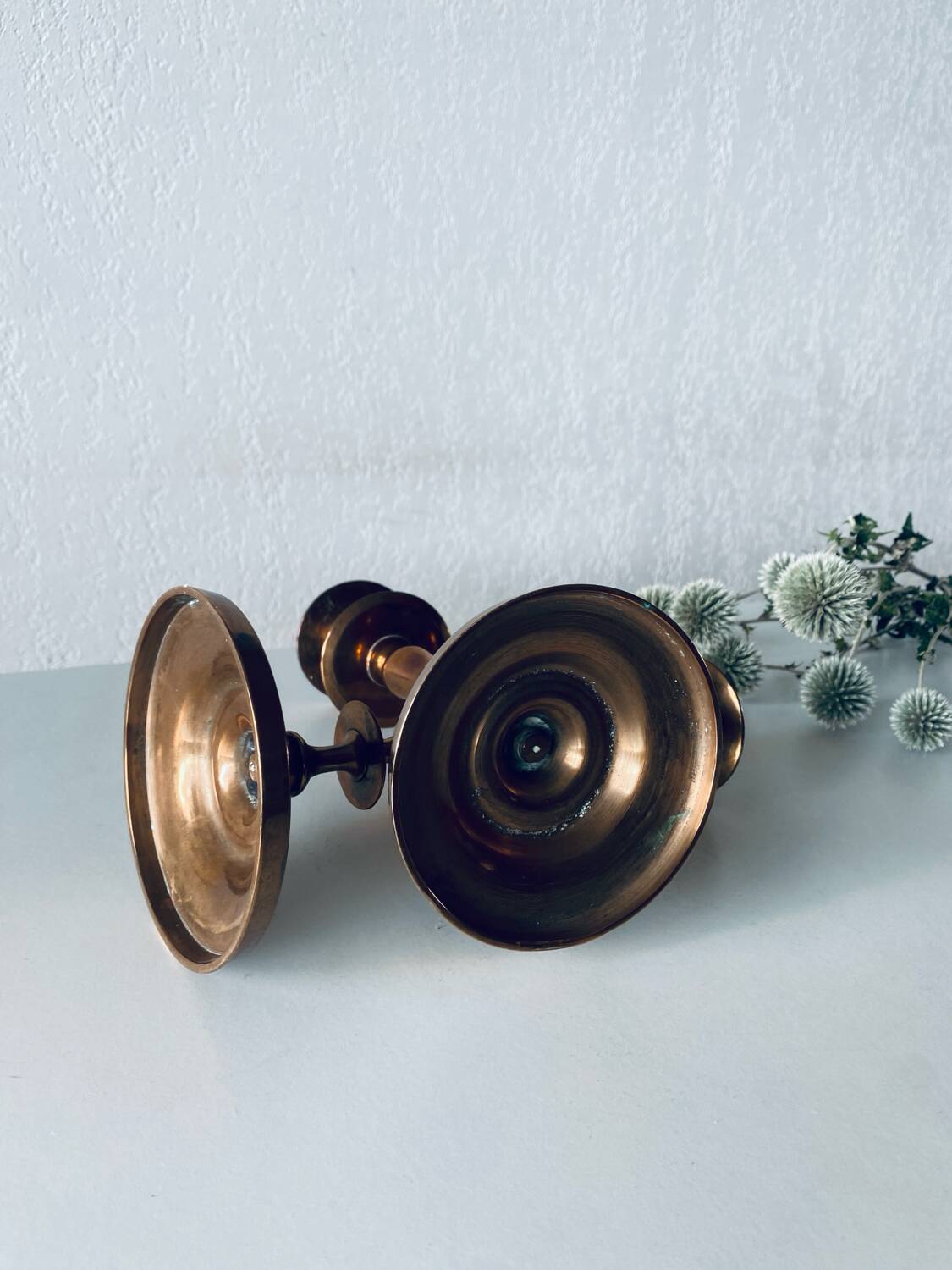 Pair of bronze candlesticks