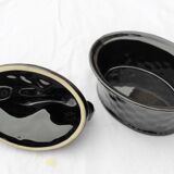 Former ceramic terrine in the shape of a black rabbit vintage