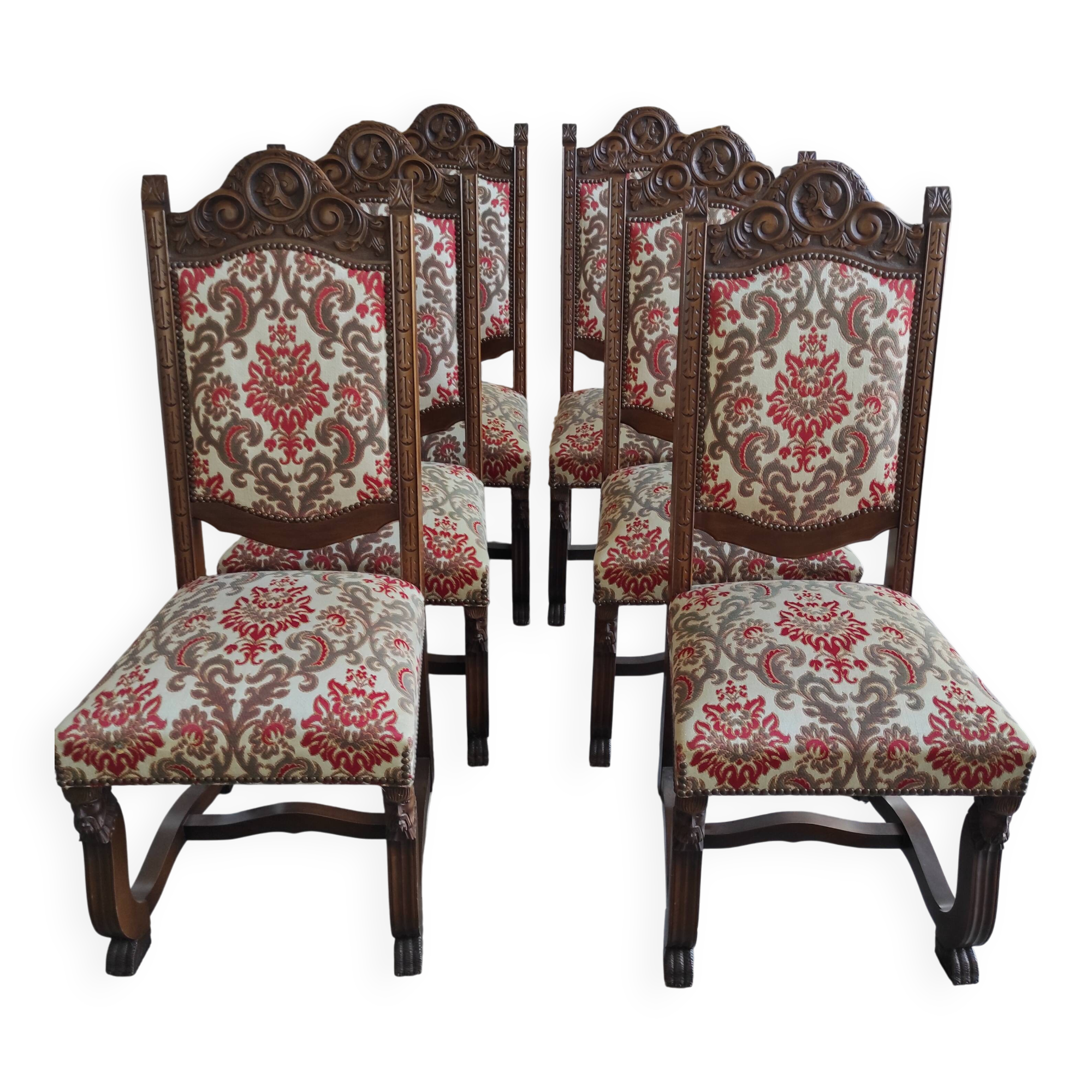 Lot de 6 chaises style renaissance espagnol