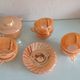 Set of six cups and pearly opaline sugar by Termocrisa / vintage 50-60