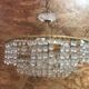 Ancien Lustre Laiton Cascade Pampilles Vintage