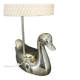 Italian Chrome Duck Table Lamp with Original Shade, 1970s