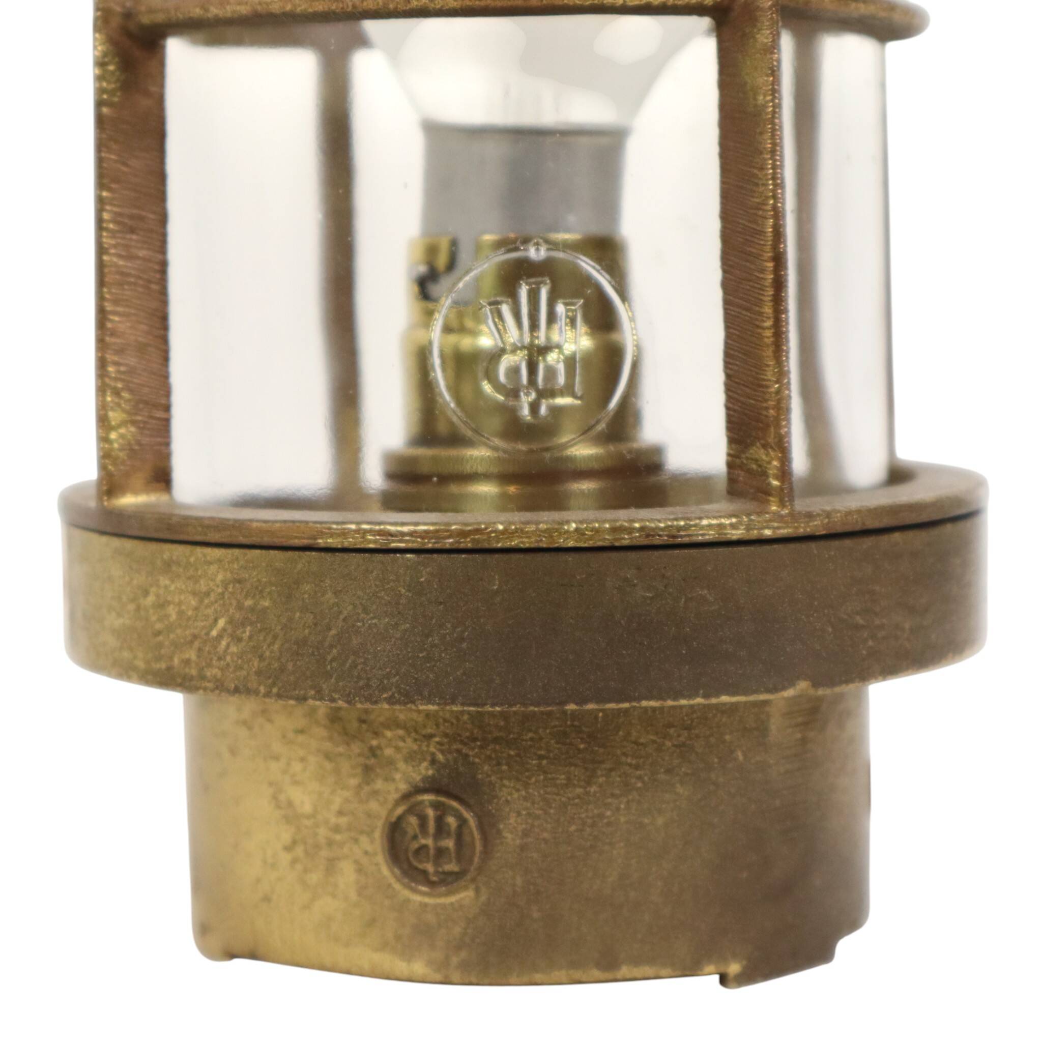 Old Industrial Brass Ship's Lamp Cage Lamp Rotterdam