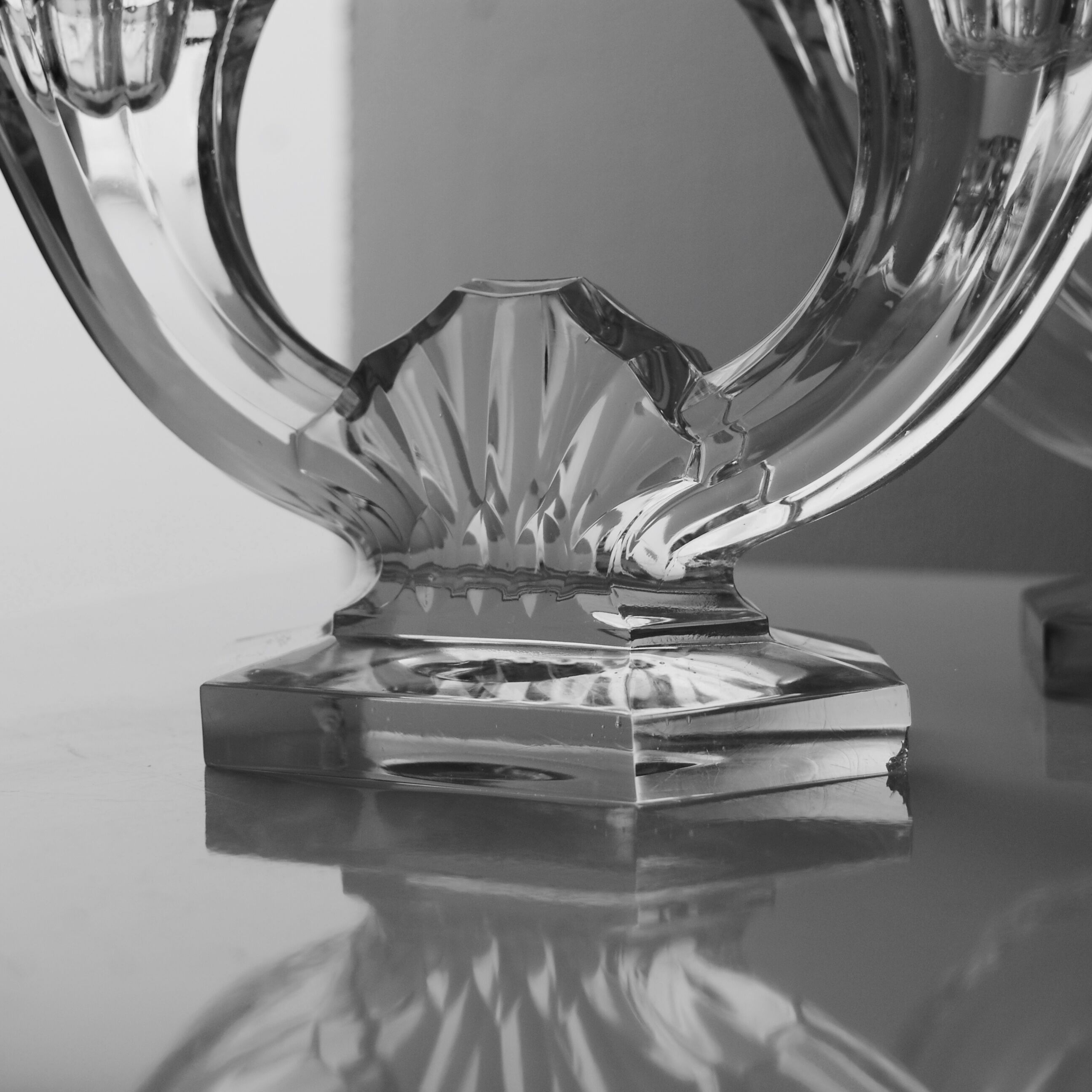 Pair of 50s crystal candlesticks