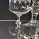 6 printed stem glasses for port/digestif in good condition.