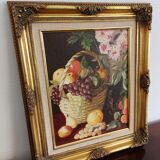 Still life painting on canvas
