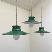 Enamelled industrial hanging lamp