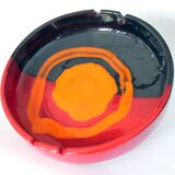 Cendrier en céramique Italy vintage rouge orange noir 1970 Bitossi pour Raymor