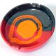 Vintage Italy red orange black ceramic ashtray 1970 Bitossi for Raymor