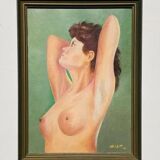Painting by Camille Delahaut, Nude "Jill". Vintage