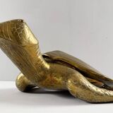 Hollywood Regency, brass turtle sculpture/box, France, 1970s