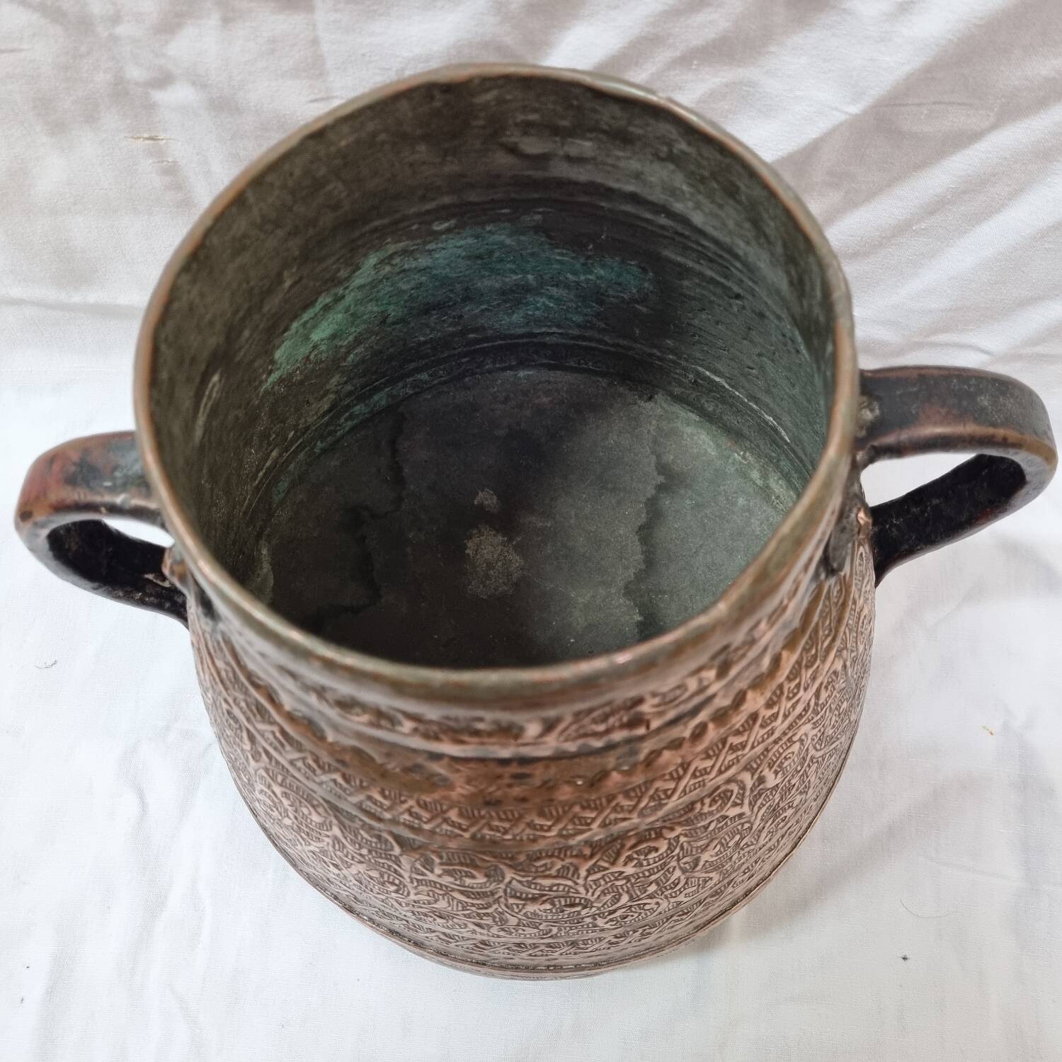 Jarre cuivre gravé, Iran XIXEME,  perse