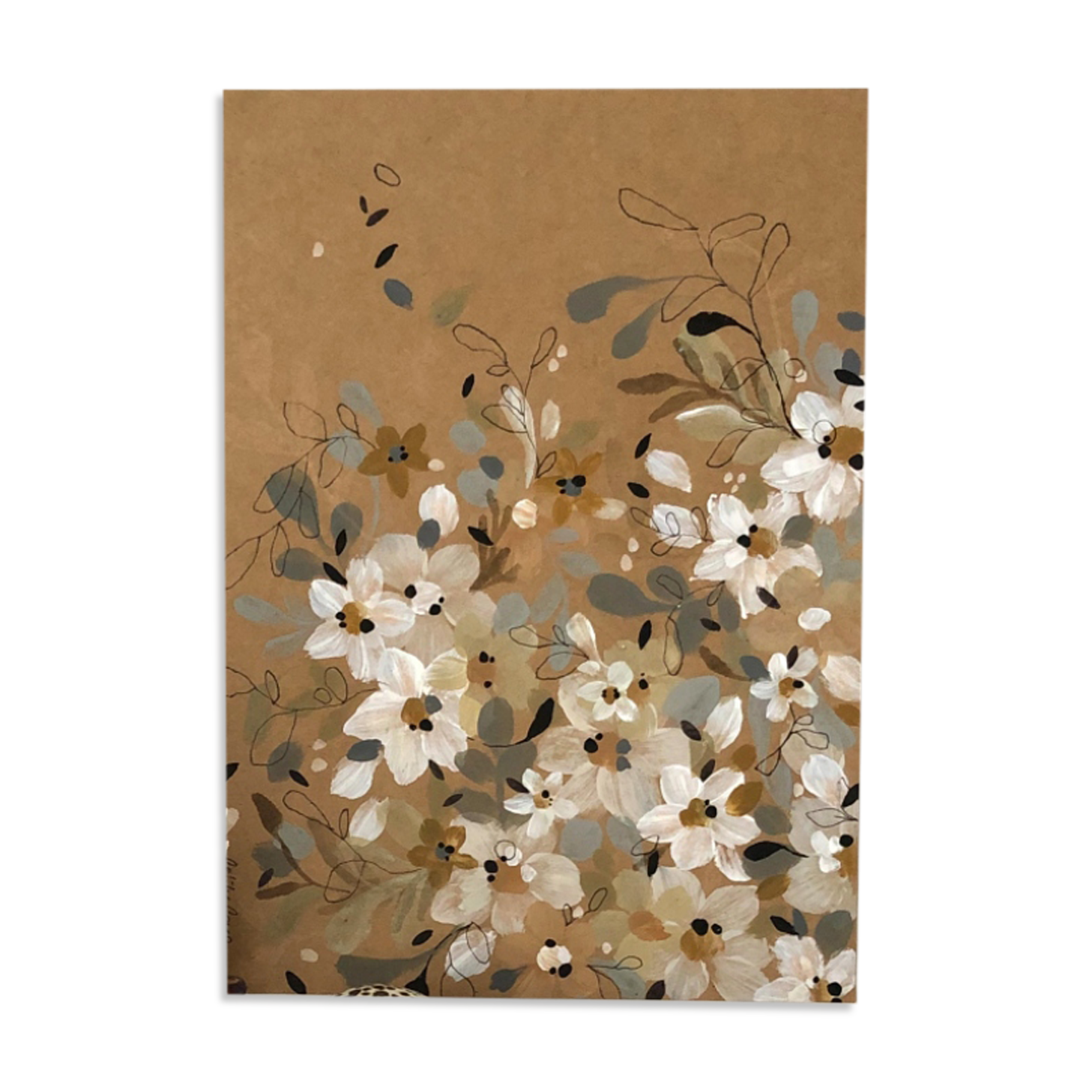 Painting A4 White Flowers In Awakening