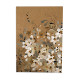 Painting A4 White Flowers In Awakening