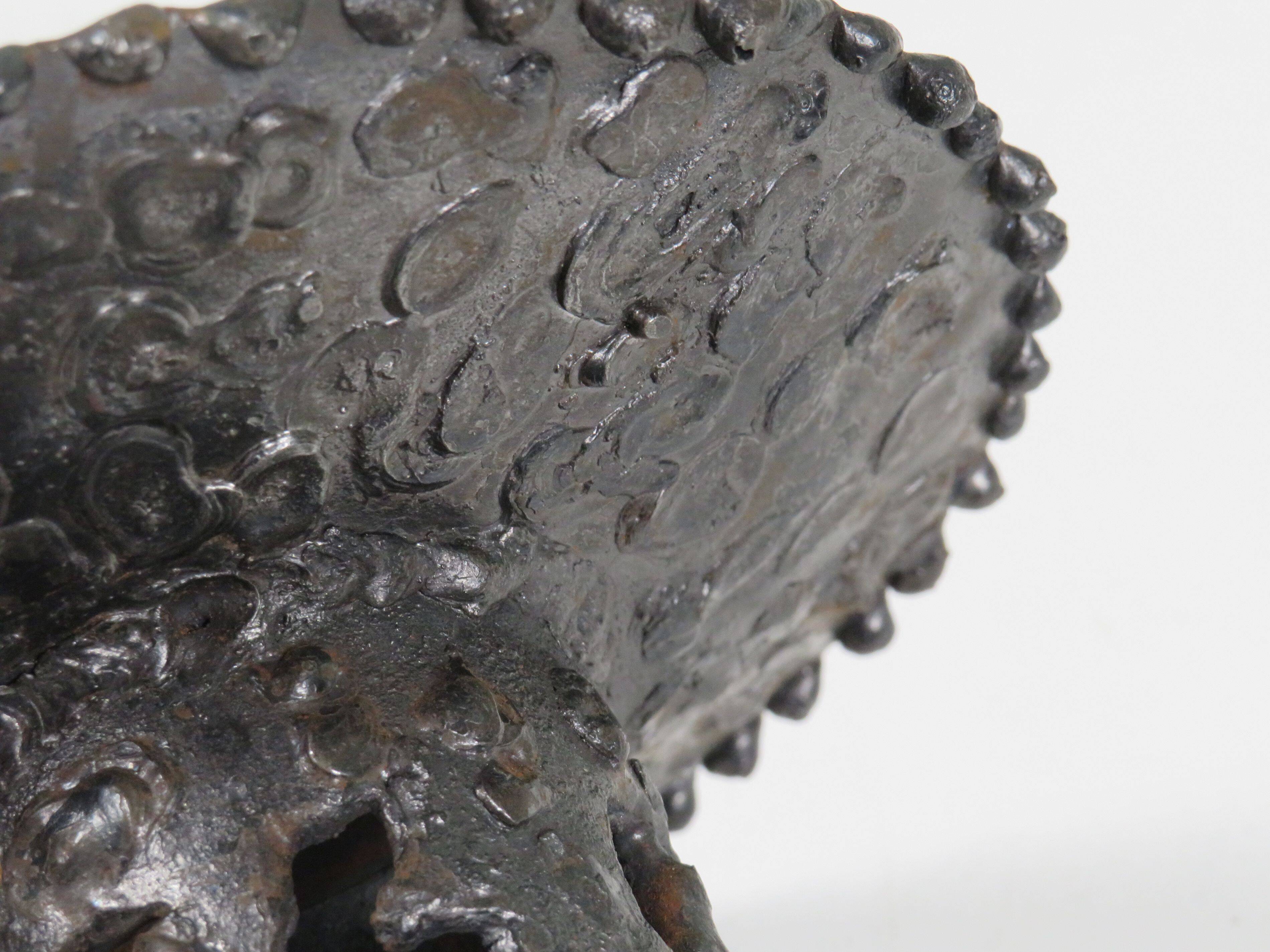 Brutalist wrought iron candlestick, European craftsmanship, 1960s