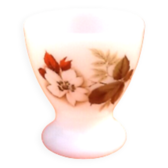 Year 1970 Glass egg cup / Hawthorn flower decoration