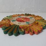 Vintage rattan trivet