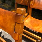 Leather and wood chairs
