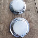 Paire de lampes art-deco de wagon train