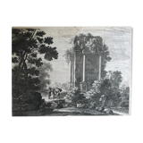 Nicolas Perrelle, Christ speaking to the shepherds, engraving, seventeenth century