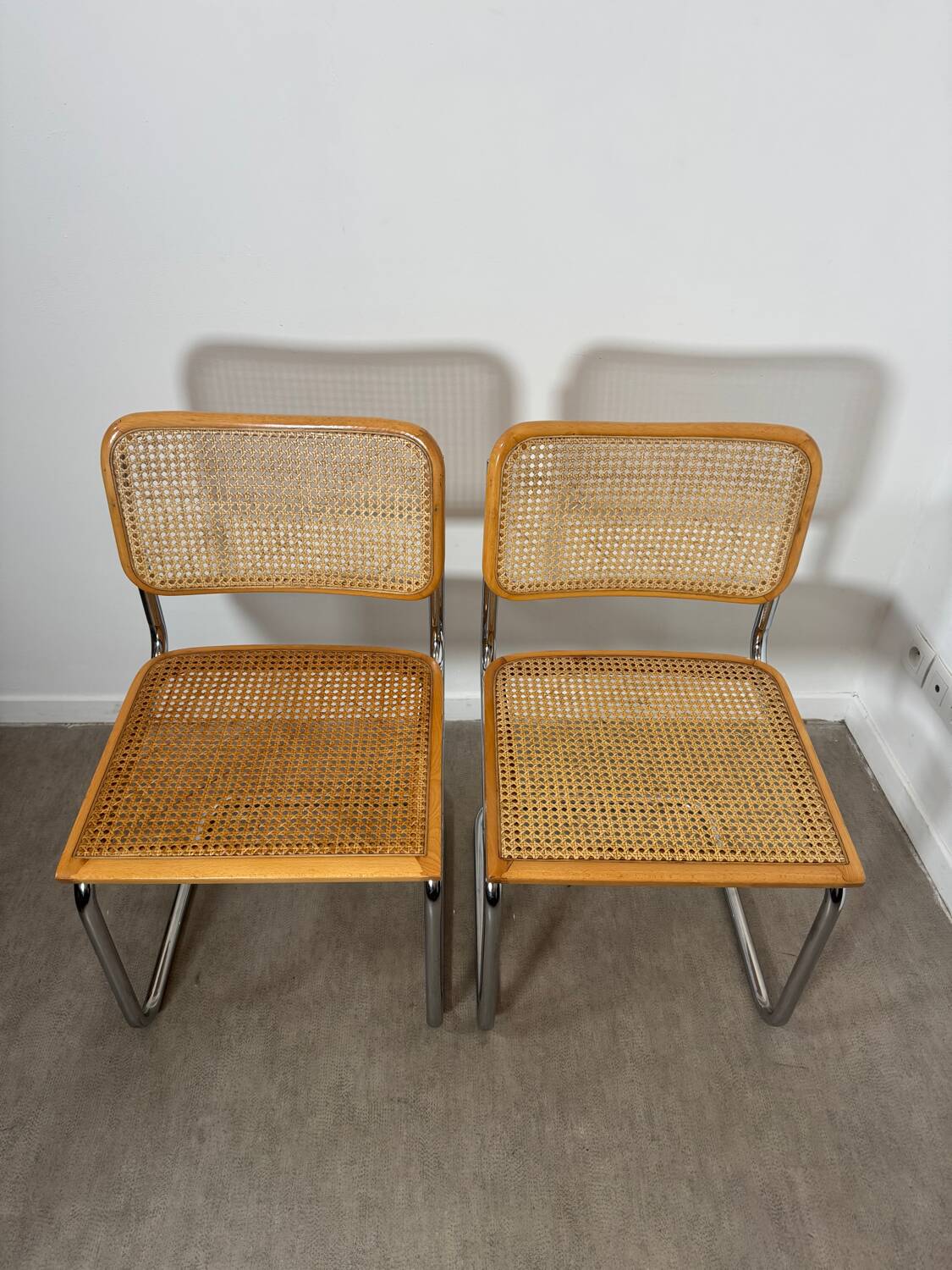 Pair of Cesca chairs by Marcel Breuer B32 made in Italy