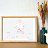 Illustration A4 naiade no. 3/8 brittany bather sea