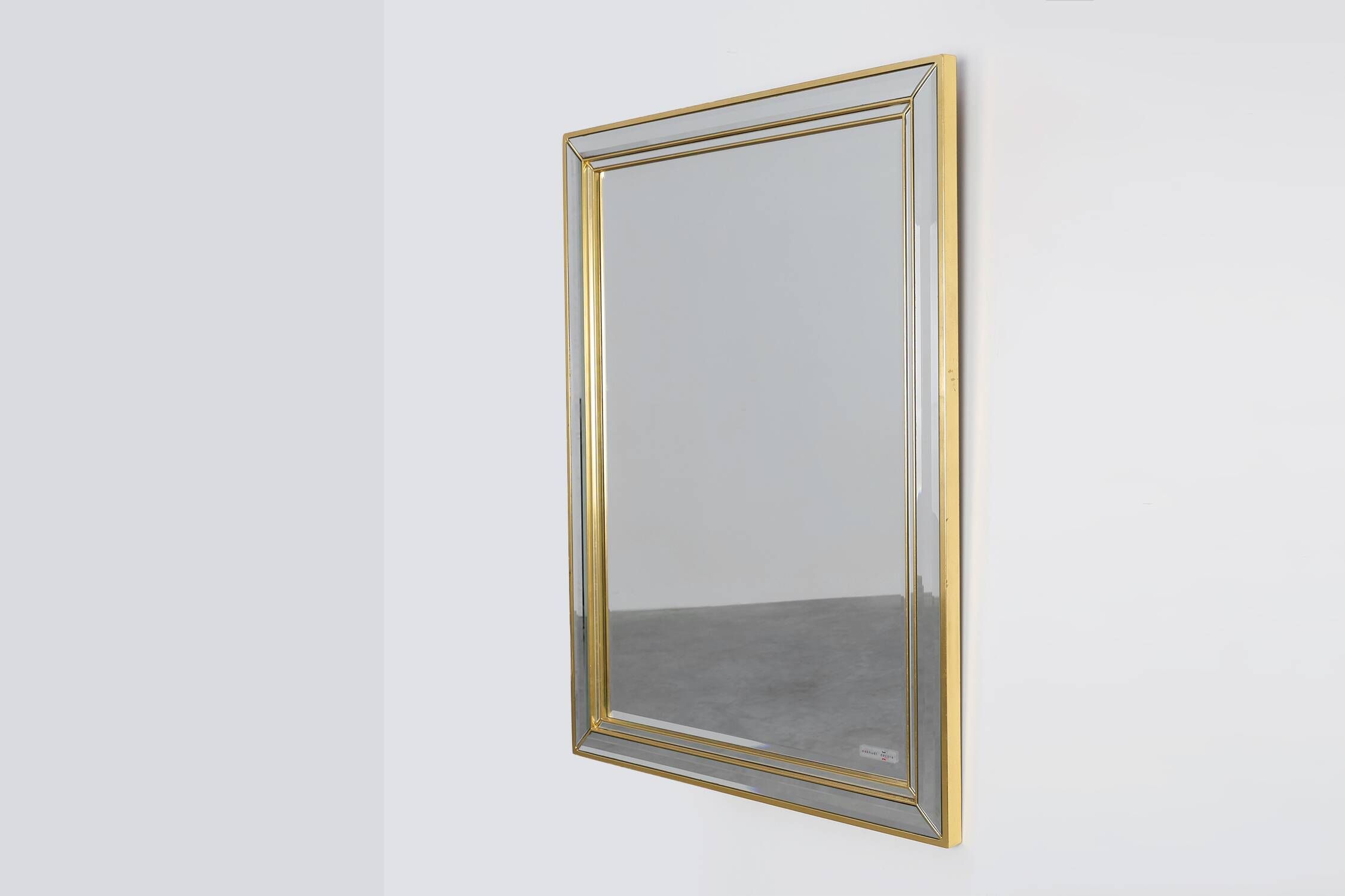 Hollywood Regency Metal Mirror by Deknudt, Belgium 20th Century