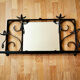 Wall coat holder and forged iron mirror