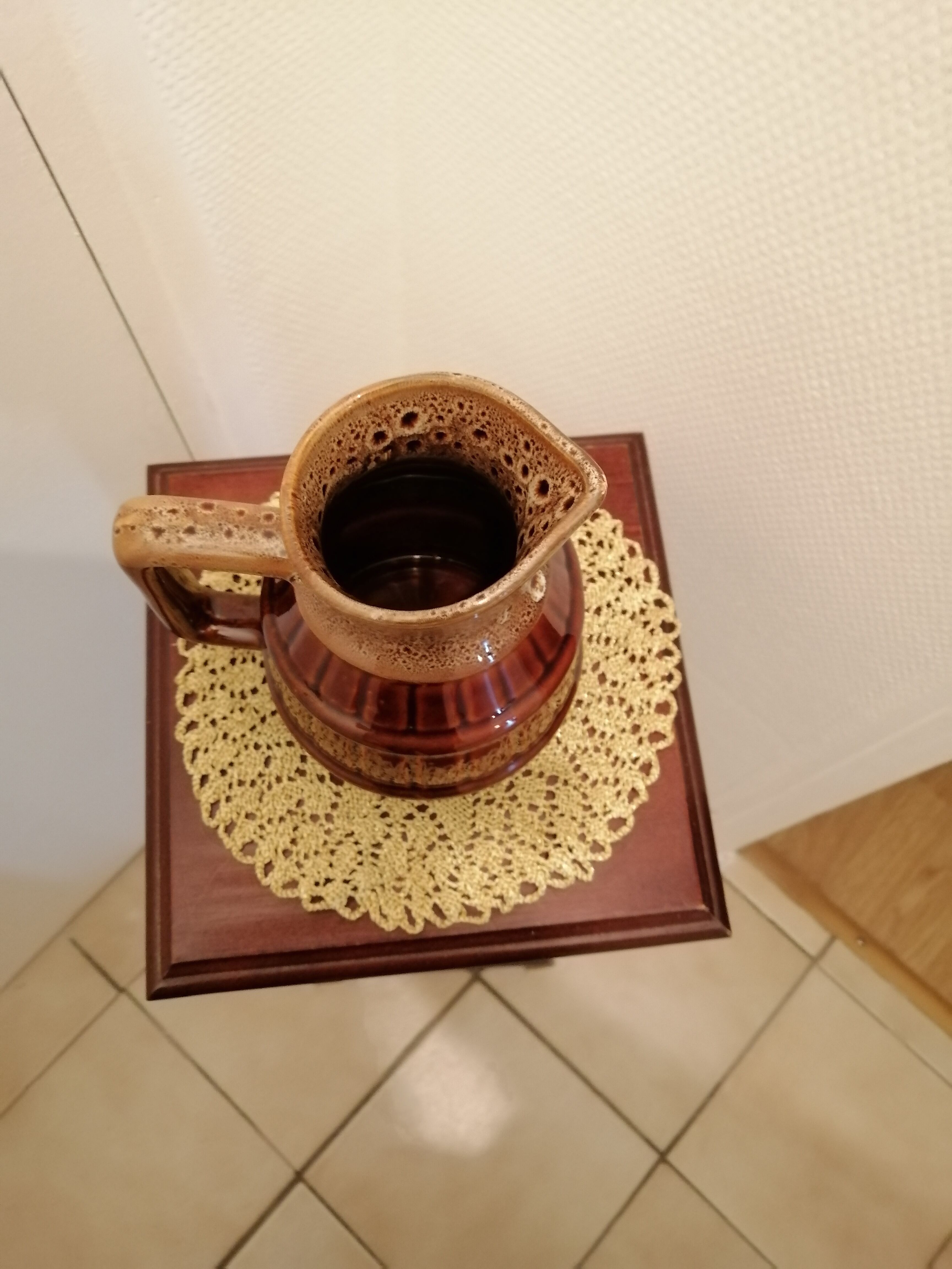 Pitcher in varnished gres for vintage deco