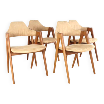 Set of 4 Kai Kristiansen for SVA Møbler model 42 / Compass Chairs