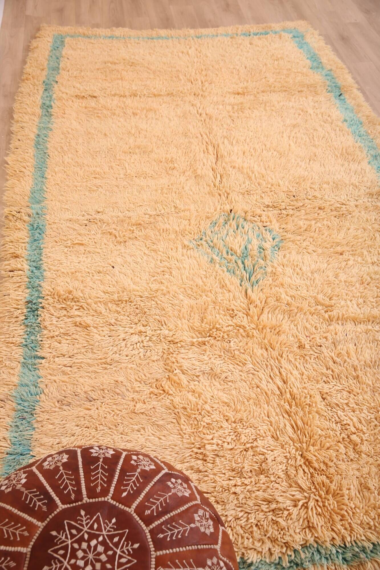 Peach Vintage Moroccan Rug 144 x 270 cm, Berber Wool Rug, Handmade Boho Rug