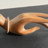 Wooden hand sculpture