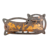 Art Nouveau wall shelf with poppies, France, circa 1900