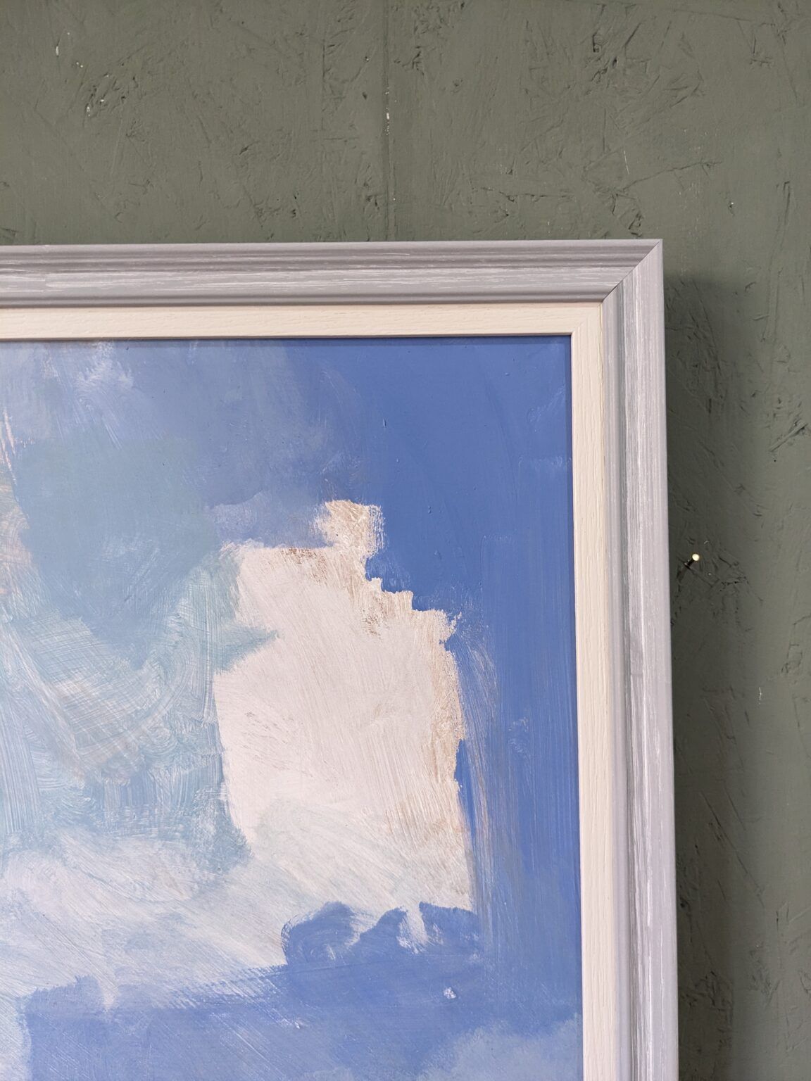 Contemporary "Summer Clouds" Abstract Seascape by British Artist Ian Mood, Framed Oil Painting